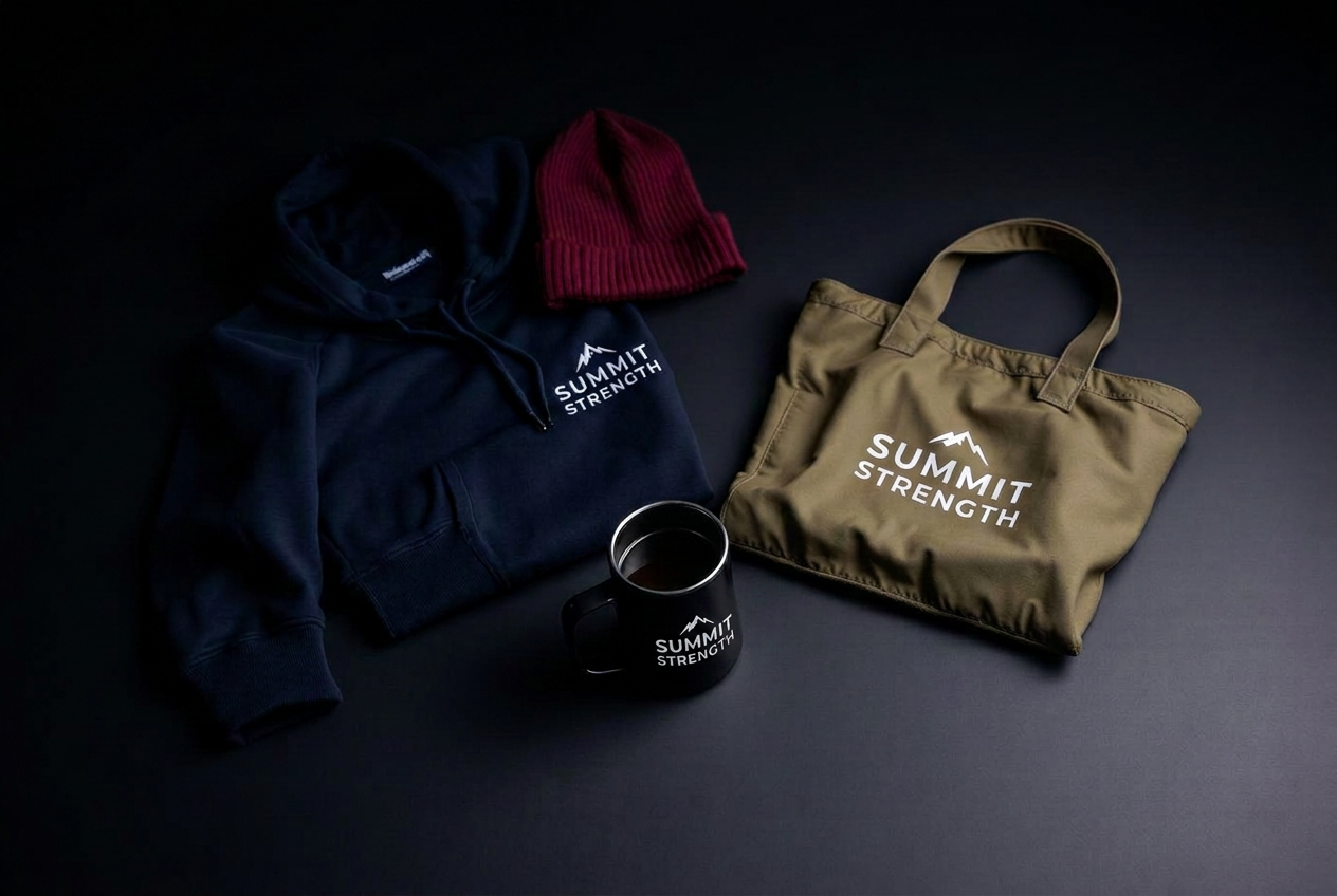 Summit Strength dark merch collection